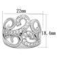 MA3W827 - Rhodium Brass Ring with AAA Grade CZ  in Clear