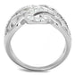 MA3W827 - Rhodium Brass Ring with AAA Grade CZ  in Clear