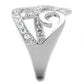 MA3W827 - Rhodium Brass Ring with AAA Grade CZ  in Clear