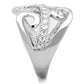 MA3W827 - Rhodium Brass Ring with AAA Grade CZ  in Clear
