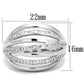 MA3W828 - Rhodium Brass Ring with AAA Grade CZ  in Clear