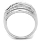 MA3W828 - Rhodium Brass Ring with AAA Grade CZ  in Clear
