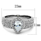 MA3W831 - Rhodium Brass Ring with AAA Grade CZ  in Clear