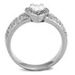 MA3W831 - Rhodium Brass Ring with AAA Grade CZ  in Clear
