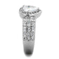MA3W831 - Rhodium Brass Ring with AAA Grade CZ  in Clear