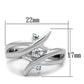 MA3W833 - Rhodium Brass Ring with AAA Grade CZ  in Clear