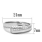 MA3W835 - Rhodium Brass Ring with AAA Grade CZ  in Clear