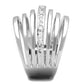 MA3W837 - Rhodium Brass Ring with AAA Grade CZ  in Clear
