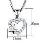 MA3W840 - Rhodium Brass Chain Pendant with AAA Grade CZ  in Clear