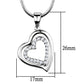 MA3W841 - Rhodium Brass Chain Pendant with AAA Grade CZ  in Clear