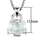 MA3W844 - Rhodium Brass Chain Pendant with AAA Grade CZ  in Clear