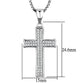 MA3W846 - Rhodium Brass Chain Pendant with AAA Grade CZ  in Clear