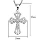 MA3W850 - Rhodium Brass Chain Pendant with AAA Grade CZ  in Clear