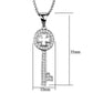 MA3W851 - Rhodium Brass Chain Pendant with AAA Grade CZ  in Clear