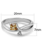 MA3W852 - Rhodium Brass Ring with AAA Grade CZ  in Champagne