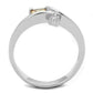 MA3W852 - Rhodium Brass Ring with AAA Grade CZ  in Champagne
