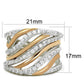 MA3W857 - Rose Gold + Rhodium Brass Ring with AAA Grade CZ  in Clear