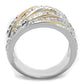 MA3W857 - Rose Gold + Rhodium Brass Ring with AAA Grade CZ  in Clear