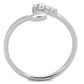 MA3W860 - Rhodium Brass Ring with AAA Grade CZ  in Clear