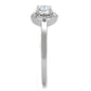 MA3W863 - Rhodium Brass Ring with AAA Grade CZ  in Clear