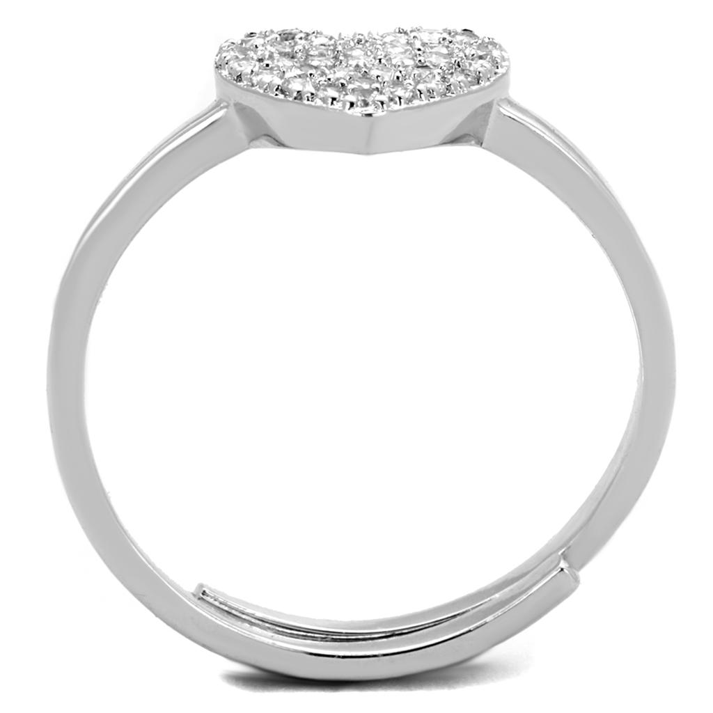 MA3W865 - Rhodium Brass Ring with AAA Grade CZ  in Clear