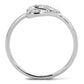 MA3W866 - Rhodium Brass Ring with AAA Grade CZ  in Clear