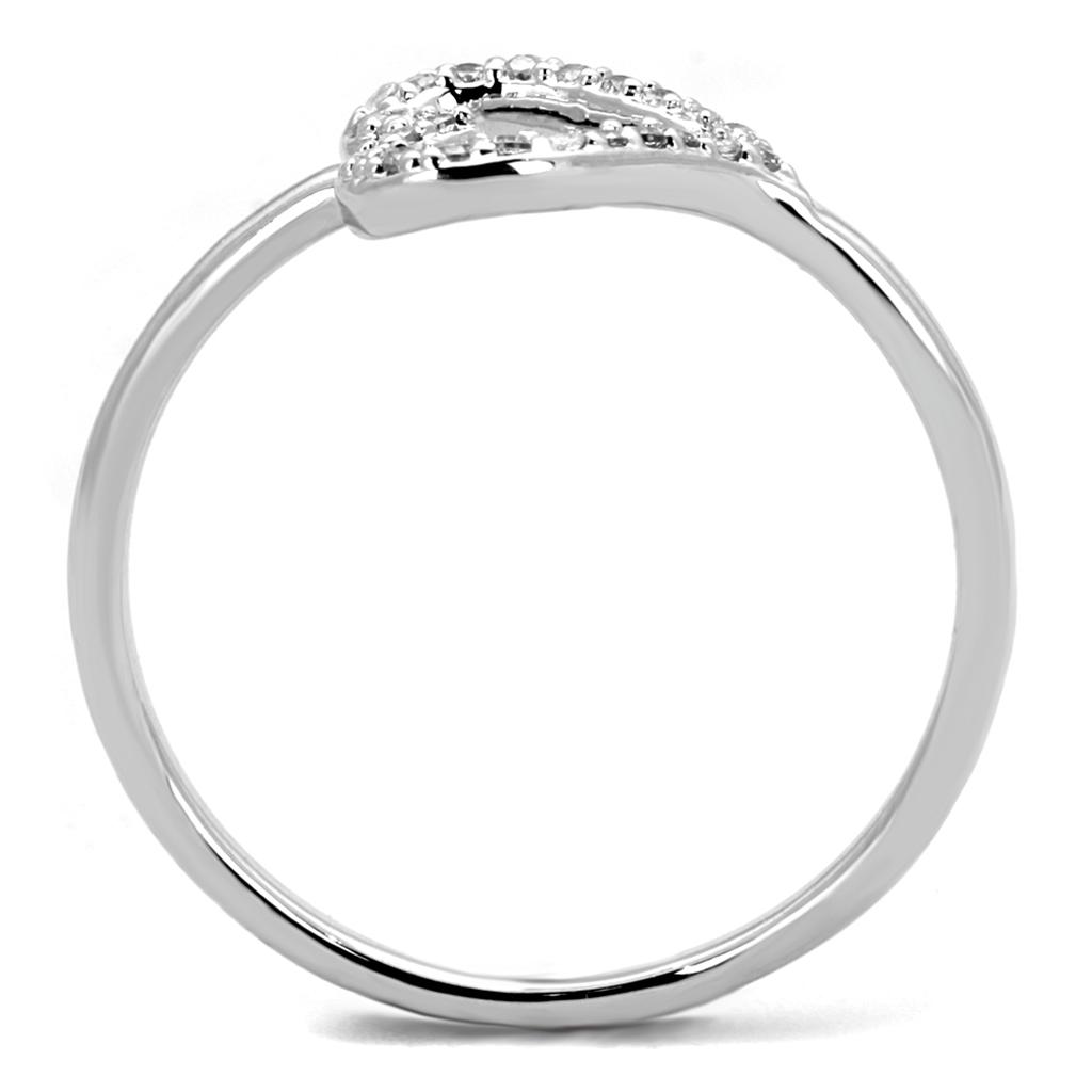 MA3W866 - Rhodium Brass Ring with AAA Grade CZ  in Clear