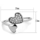 MA3W867 - Rhodium Brass Ring with AAA Grade CZ  in Clear