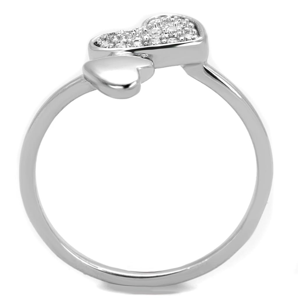 MA3W867 - Rhodium Brass Ring with AAA Grade CZ  in Clear