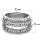 MA3W871 - Rhodium Brass Ring with AAA Grade CZ  in Clear