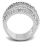 MA3W871 - Rhodium Brass Ring with AAA Grade CZ  in Clear
