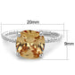 MA3W872 - Rhodium Brass Ring with AAA Grade CZ  in Champagne