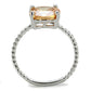 MA3W872 - Rhodium Brass Ring with AAA Grade CZ  in Champagne