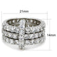 MA3W875 - Rhodium Brass Ring with AAA Grade CZ  in Clear