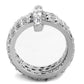 MA3W875 - Rhodium Brass Ring with AAA Grade CZ  in Clear