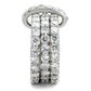 MA3W875 - Rhodium Brass Ring with AAA Grade CZ  in Clear