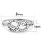 MA3W876 - Rhodium Brass Ring with AAA Grade CZ  in Clear