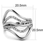 MA3W878 - Rhodium Brass Ring with AAA Grade CZ  in Clear