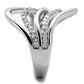 MA3W878 - Rhodium Brass Ring with AAA Grade CZ  in Clear