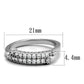 MA3W879 - Rhodium Brass Ring with AAA Grade CZ  in Clear