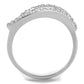 MA3W881 - Rhodium Brass Ring with AAA Grade CZ  in Clear