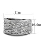 MA3W882 - Rhodium Brass Ring with AAA Grade CZ  in Clear