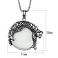 MA3W908 - Rhodium Brass Magnifier pendant with Synthetic Synthetic Glass in Clear