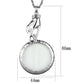 MA3W914 - Rhodium Brass Magnifier pendant with Top Grade Crystal  in Clear