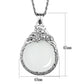 MA3W920 - Rhodium Brass Magnifier pendant with Top Grade Crystal  in Clear