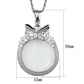 MA3W921 - Rhodium Brass Magnifier pendant with Top Grade Crystal  in Clear