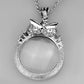 MA3W921 - Rhodium Brass Magnifier pendant with Top Grade Crystal  in Clear