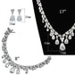MA3W925 - Rhodium Brass Jewelry Sets with AAA Grade CZ  in Clear