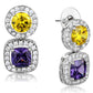 MA3W930 - Rhodium Brass Jewelry Sets with AAA Grade CZ  in Multi Color