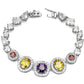MA3W930 - Rhodium Brass Jewelry Sets with AAA Grade CZ  in Multi Color